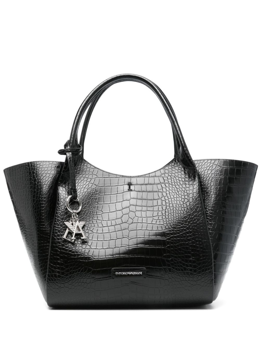 Emporio Armani Black Logo-patch Tote Bag