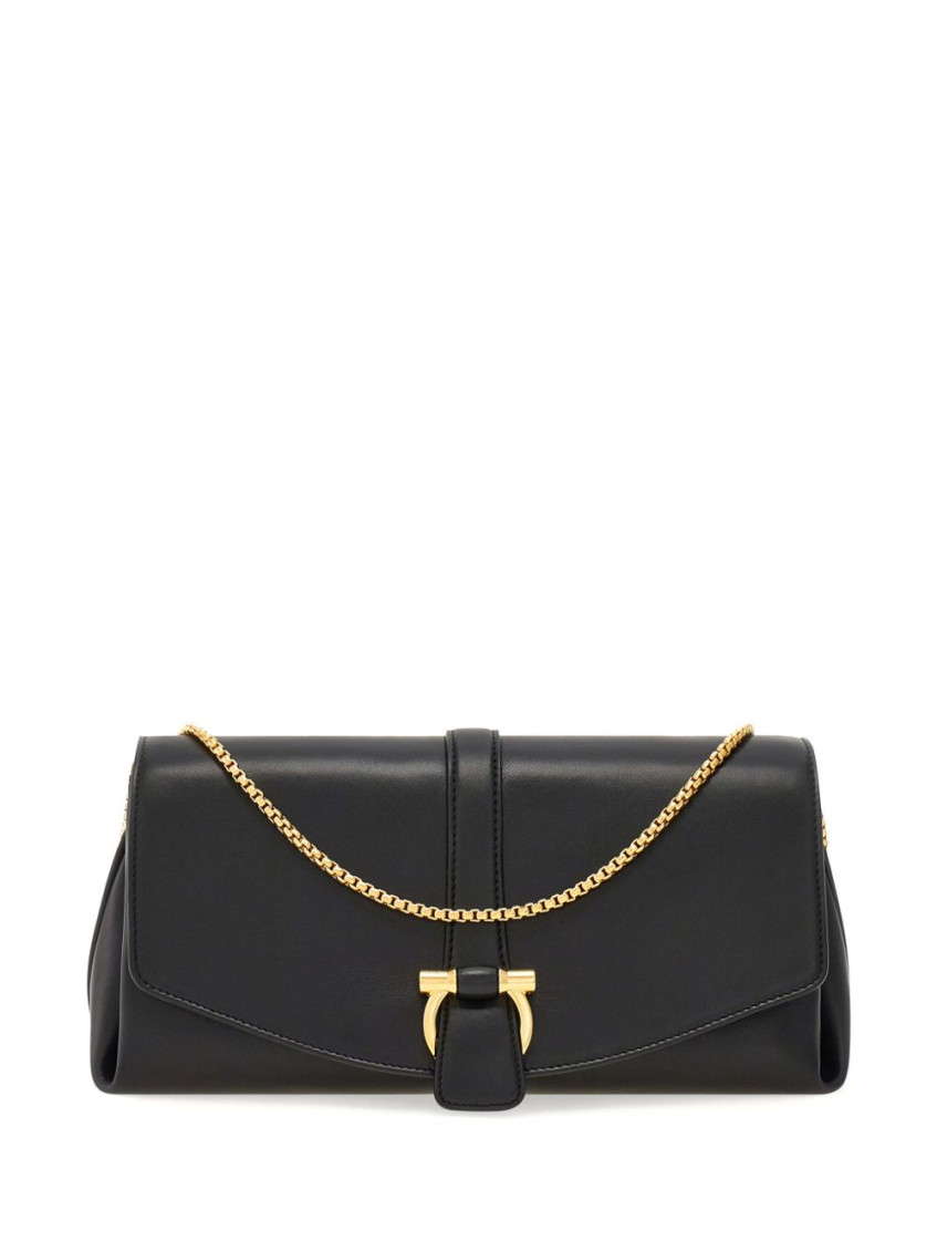 Ferragamo Black Medium Leather Crossbody Bag