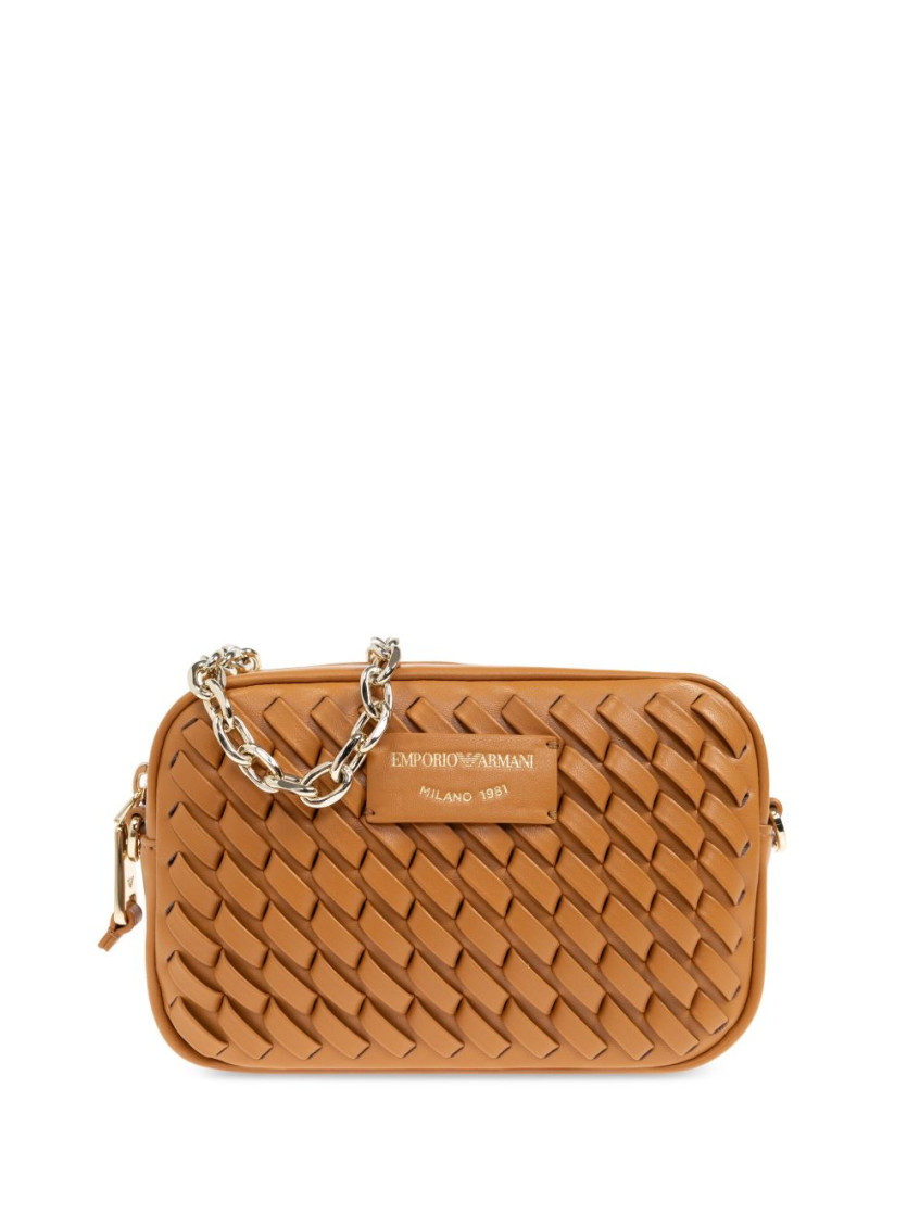 Emporio Armani Brown Leather Crossbody Bag