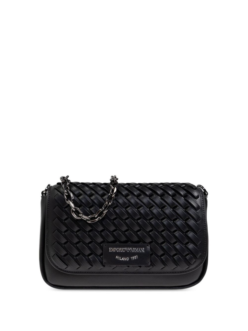 Emporio Armani Black Logo-patch Crossbody Bag