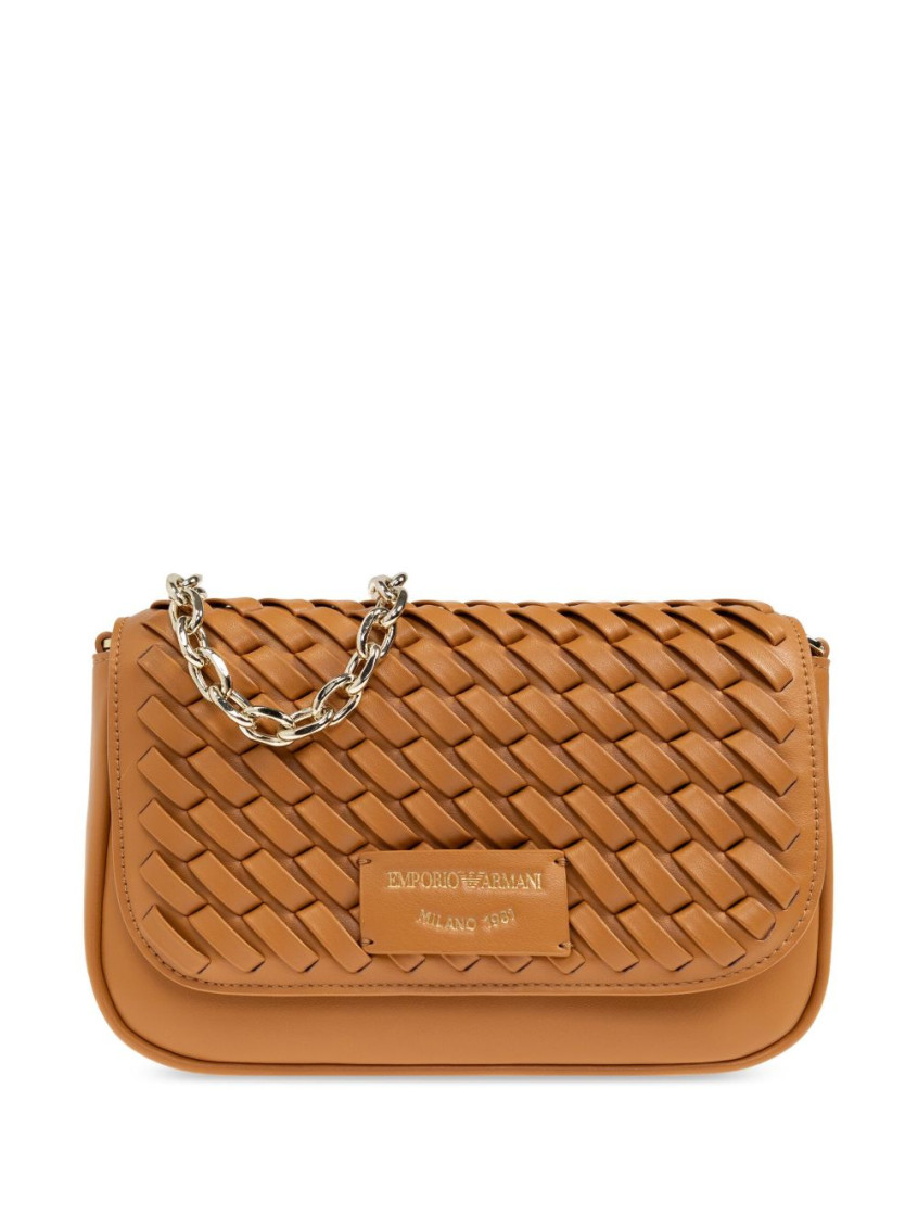 Emporio Armani Brown Logo-patch Crossbody Bag