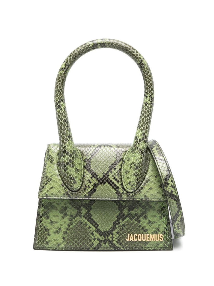 Shop Jacquemus Green Le Chiquito Moyen Crossbody Bag