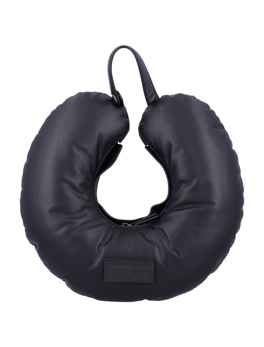 Mm6 Maison Margiela Black Travel Pillow Shoulder Bag