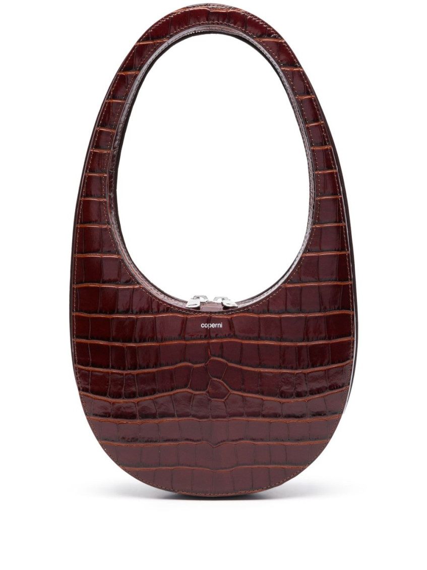 Coperni Brown Swipe Leather Shoulder Bag