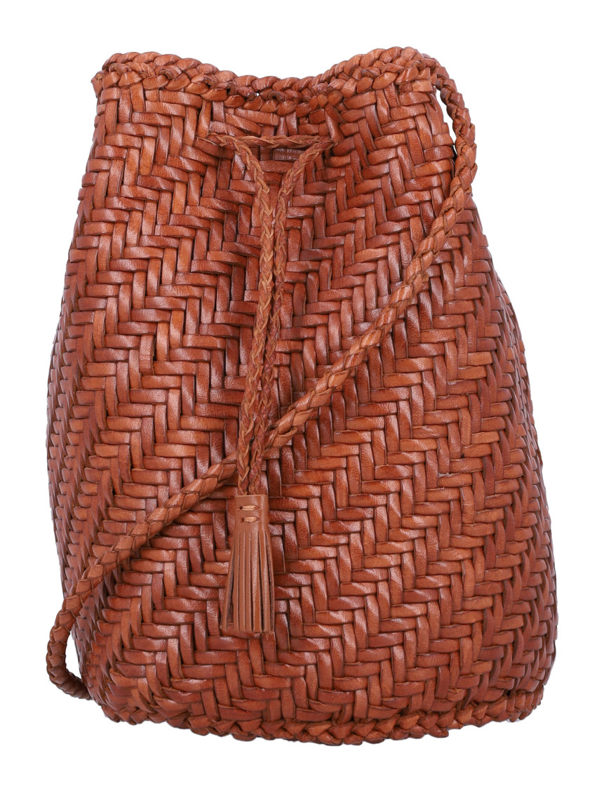 Dragon Diffusion Brown Pompom Double Jump Bucket Bag