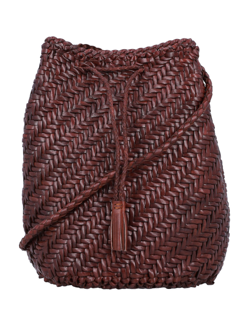 Dragon Diffusion Brown Pompom Double Jump Bucket Bag