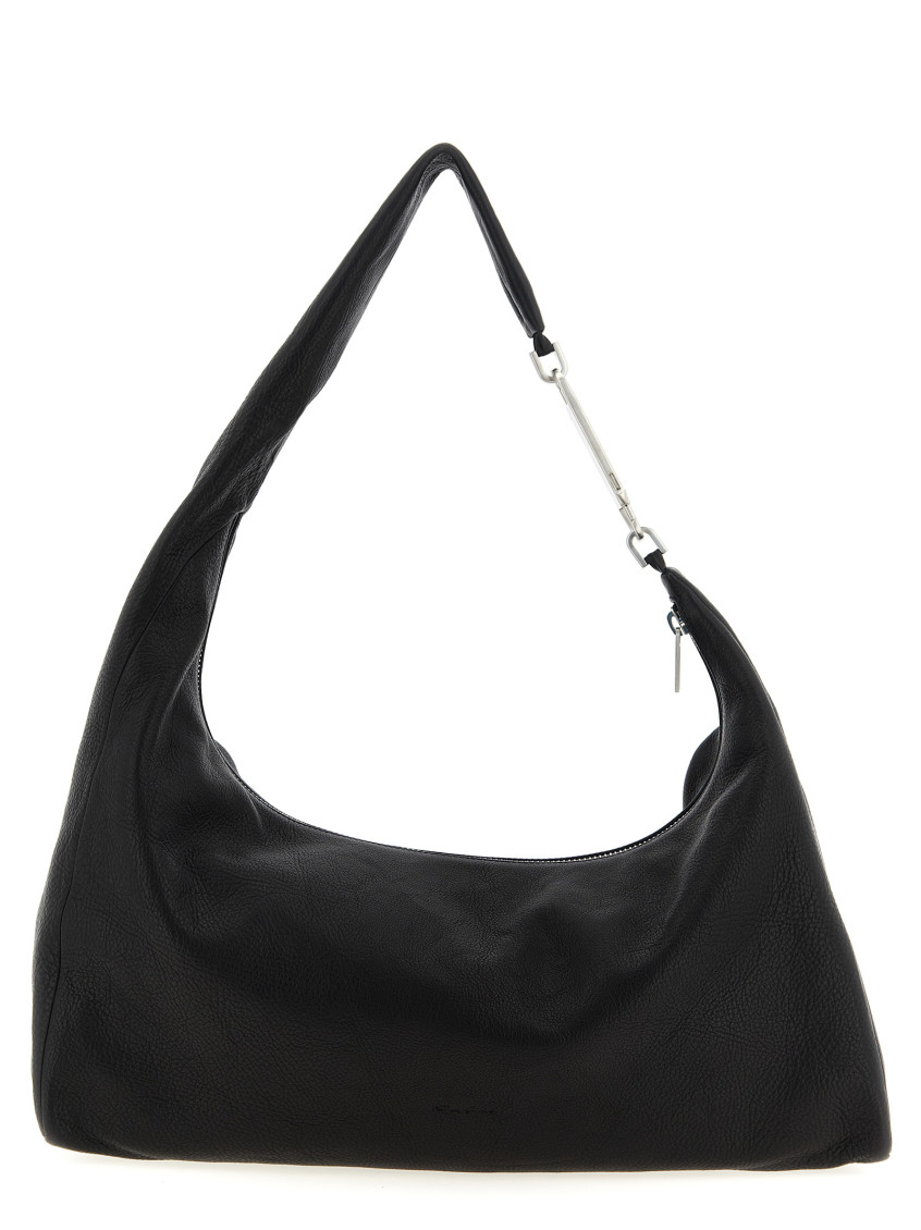 Rick Owens Black Cropped Gemini Shoulder Bag In Black