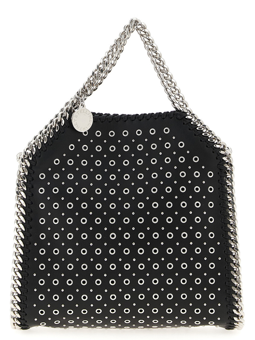 Stella Mccartney Tiny Falabella Stud-embellished Tote Bag In Black