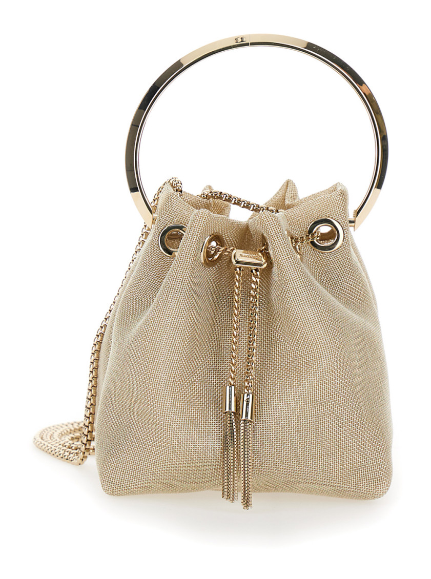 Jimmy Choo Golden Bon Bon Mini Bucket Bag