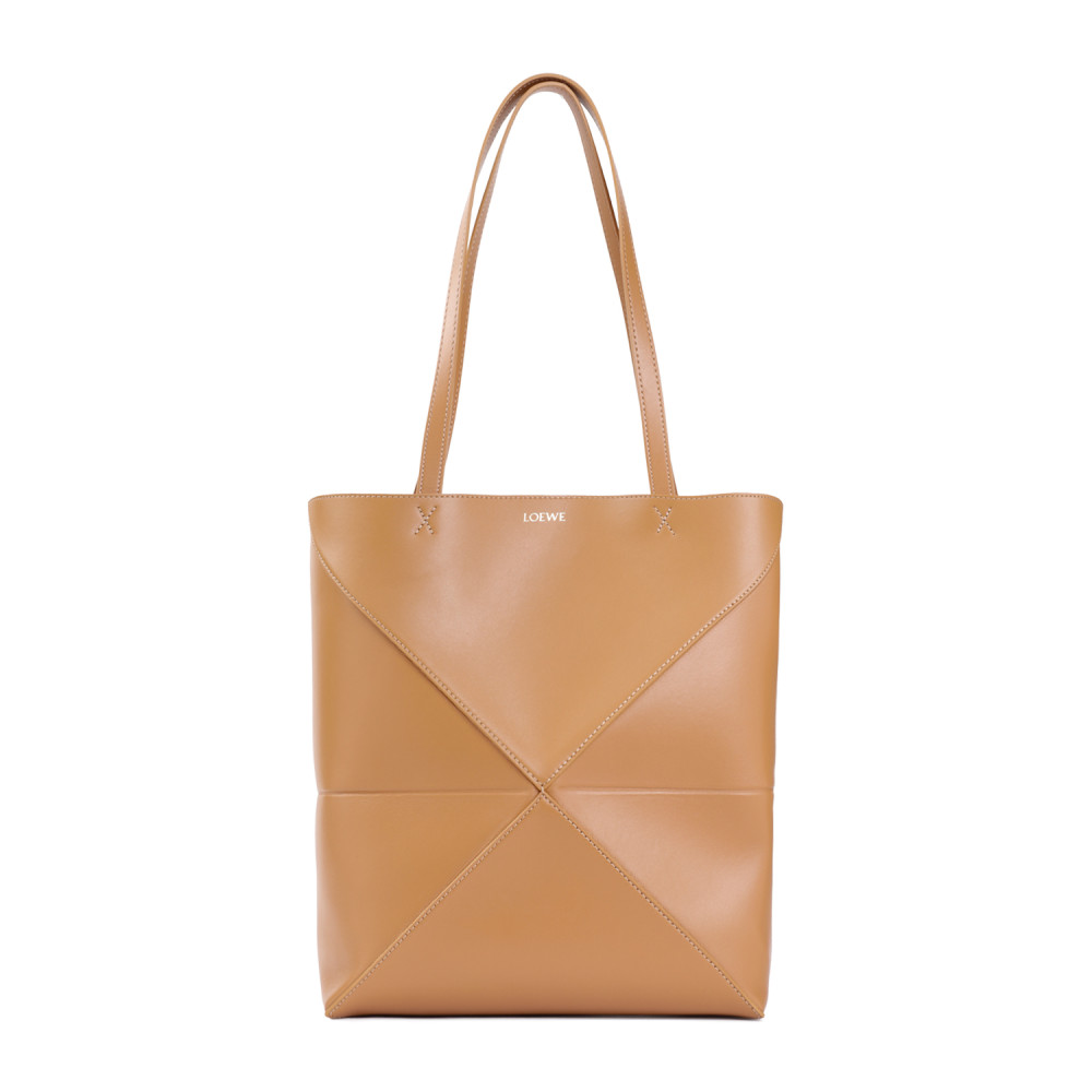 Loewe Brown Puzzle Fold Medium Tote Bag In Brown
