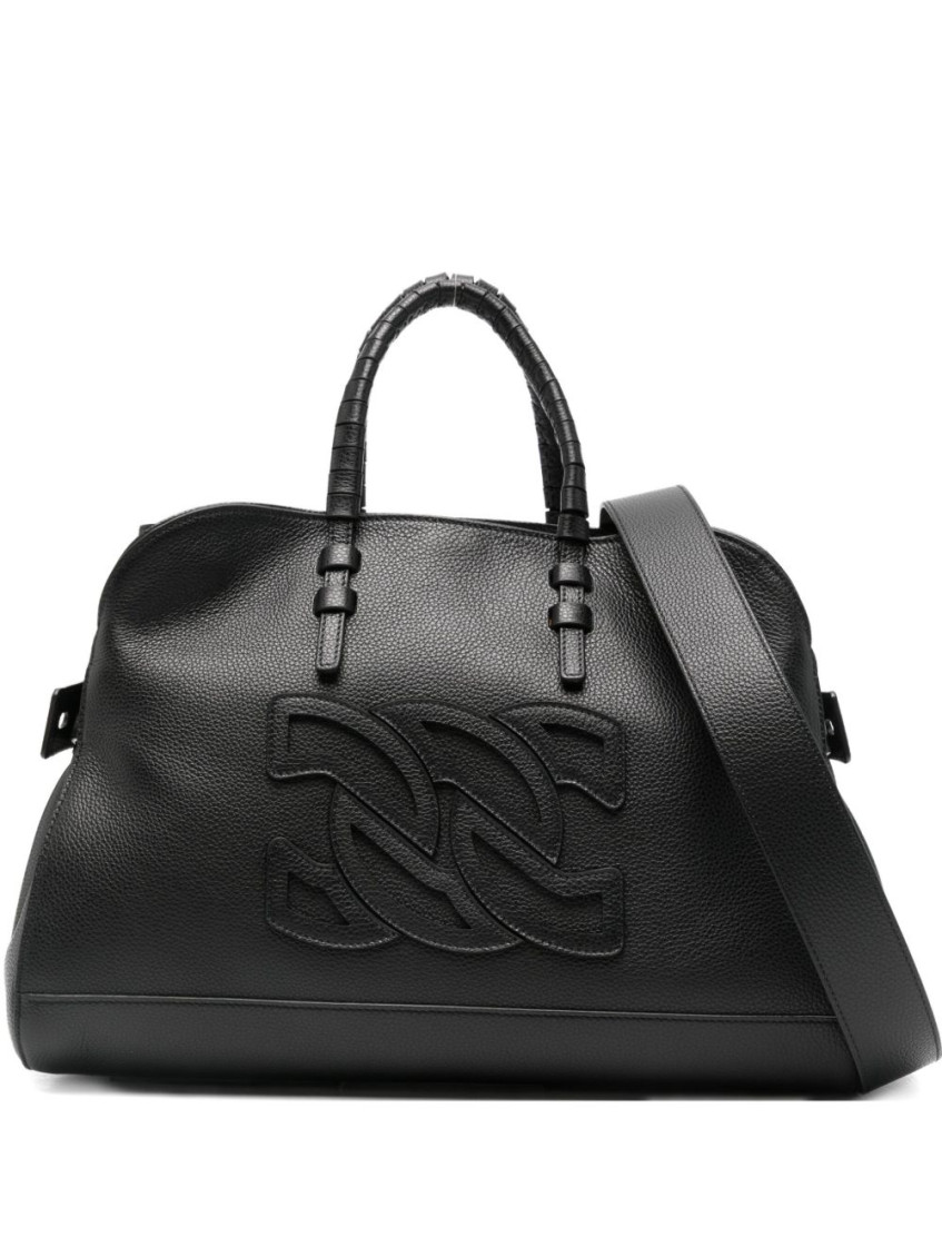 Casadei Versatile Tote Bag Detachable Shoulder Strap In Black