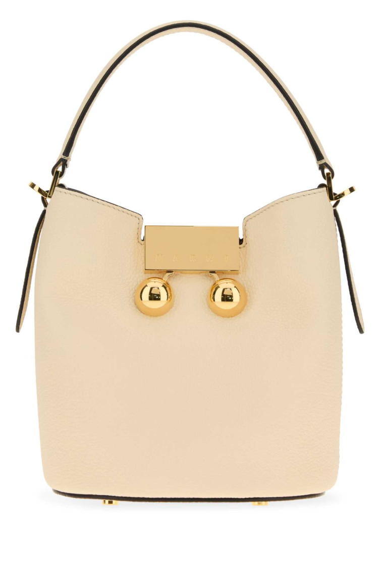 Marni Ivory Trunkaroo Bucket Bag In White