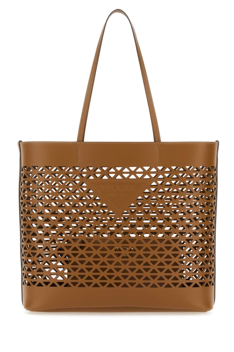 Prada Shopping Bag In Brown