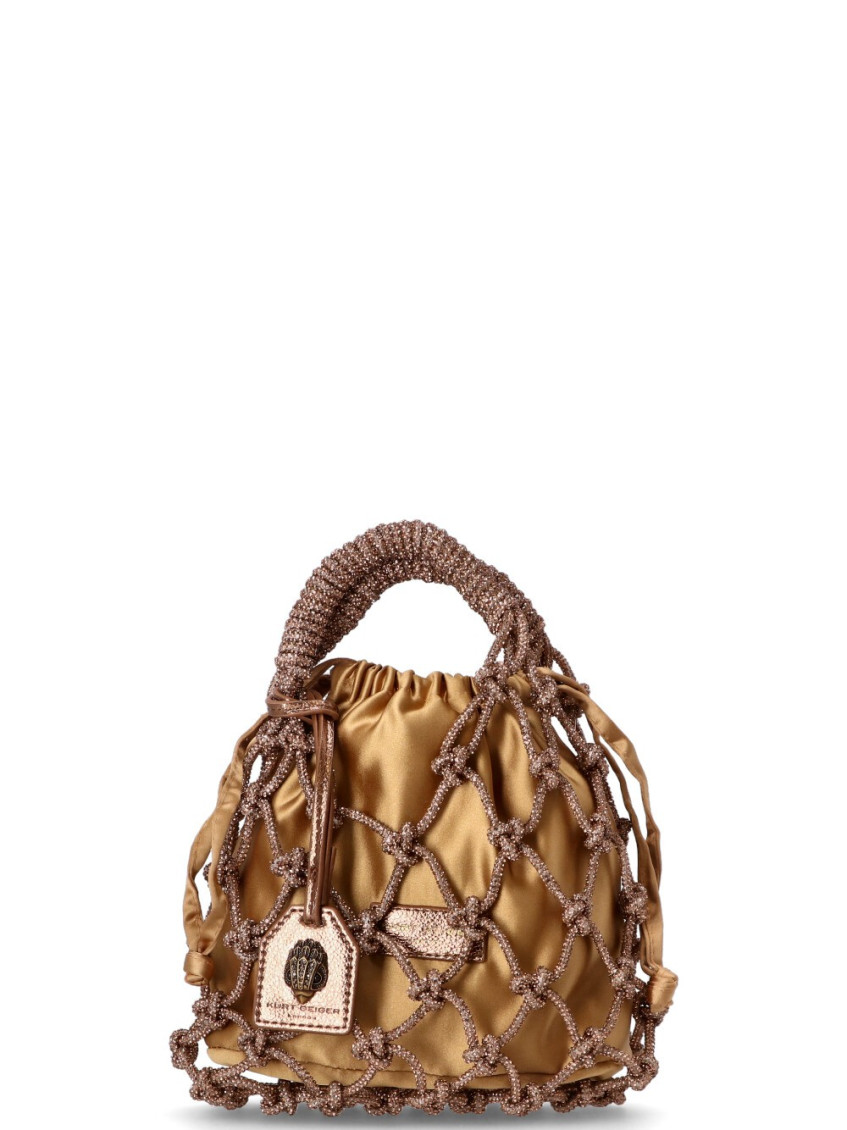 Kurt Geiger Bronze Macrame Clutch In Brown