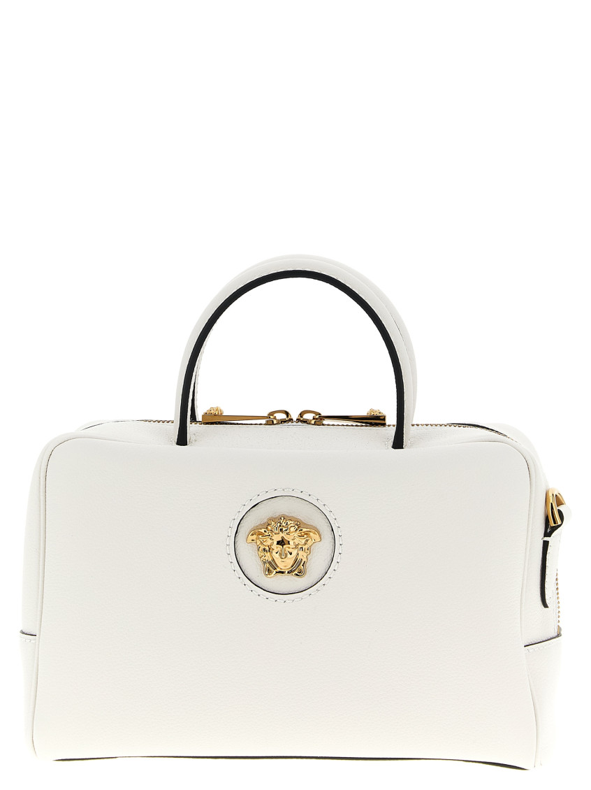 Versace Medusa Crossbody Bag Detachable Strap Top Handle In White