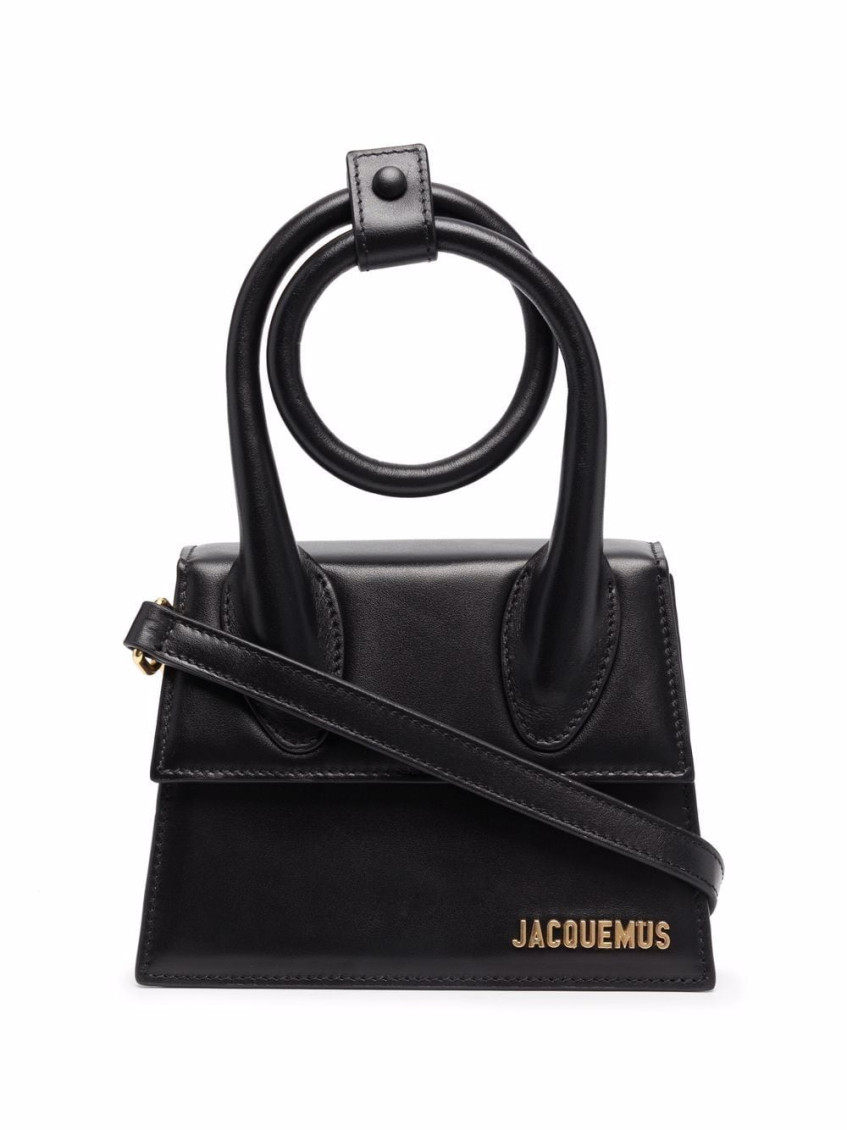 Jacquemus 'le Chiquito Noeud' Black Crossbody Bag With Logo Detail In Black
