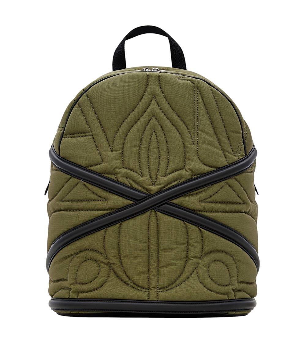 Alexander Mcqueen Green Double Shoulder Strap Backpack In Multicolor