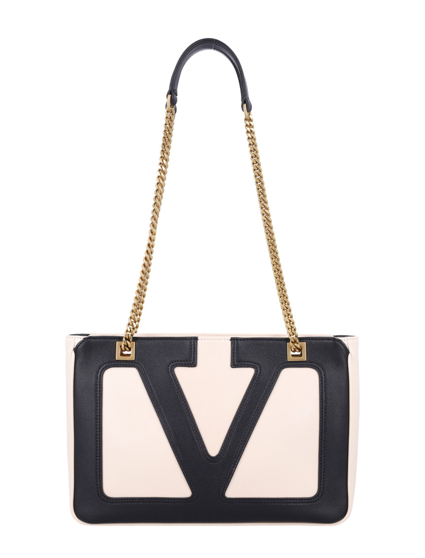 Valentino Garavani Garavani Viva Superstar Medium Nappa Leather Shopping Bag Woman Butter/black Uni