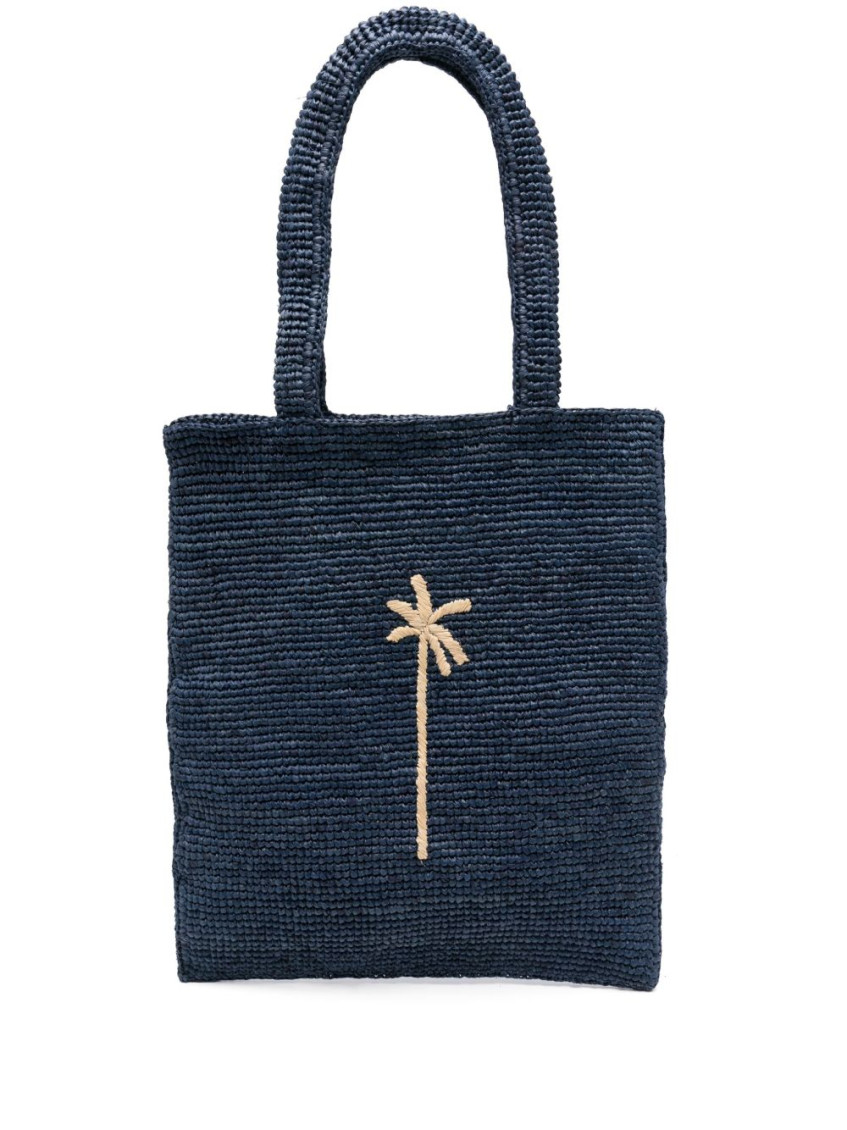 Manebi Navy Blue Plam Tote
