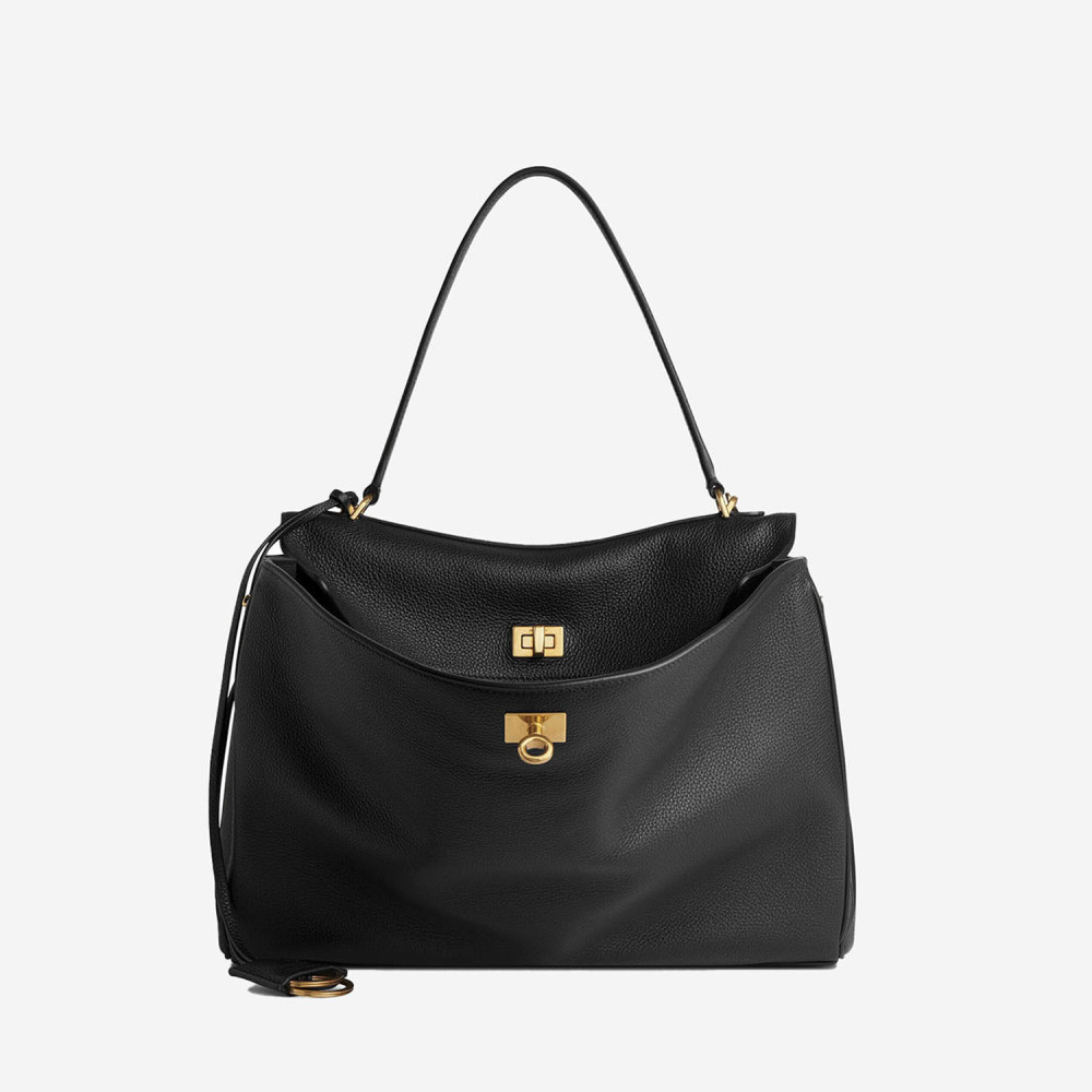 Balenciaga Black Rodeo Medium Satchel