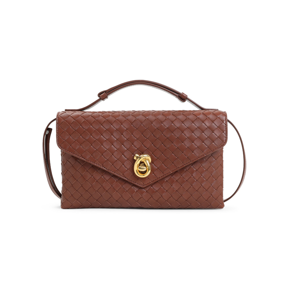 Bottega Veneta Lock Knot Leather Shoulder Bag