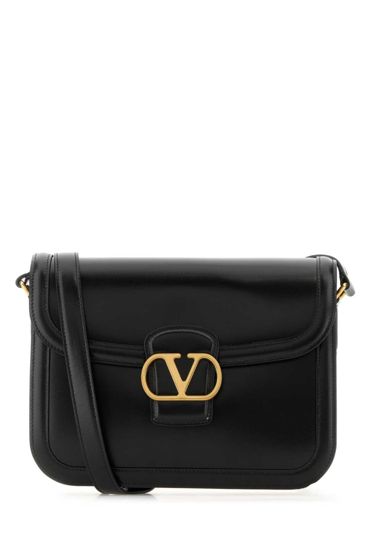 Valentino Borsa A Spalla 9to5 In Pelle Nera Donna In Black