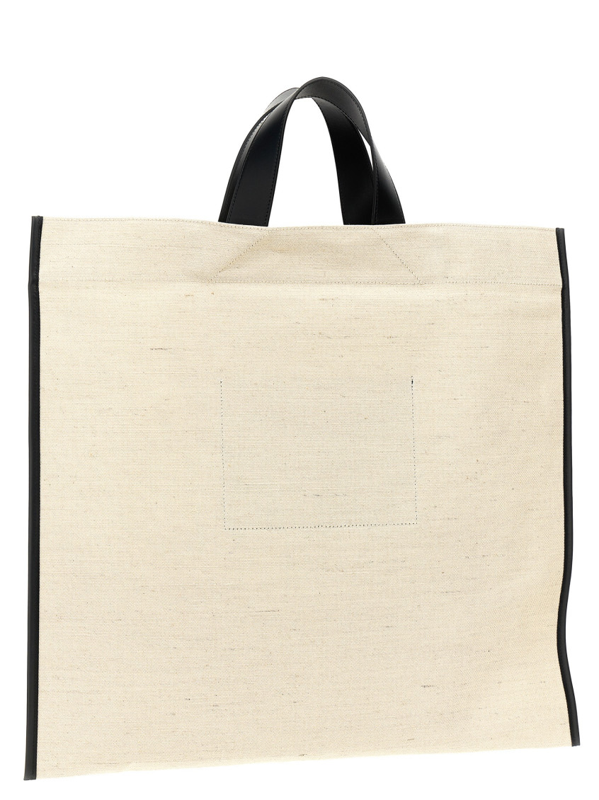 トートバッグ Jil Sander 'Border Book Tote Square' shopping bag Jil Sander White Border Book Square Tote Bag for Women