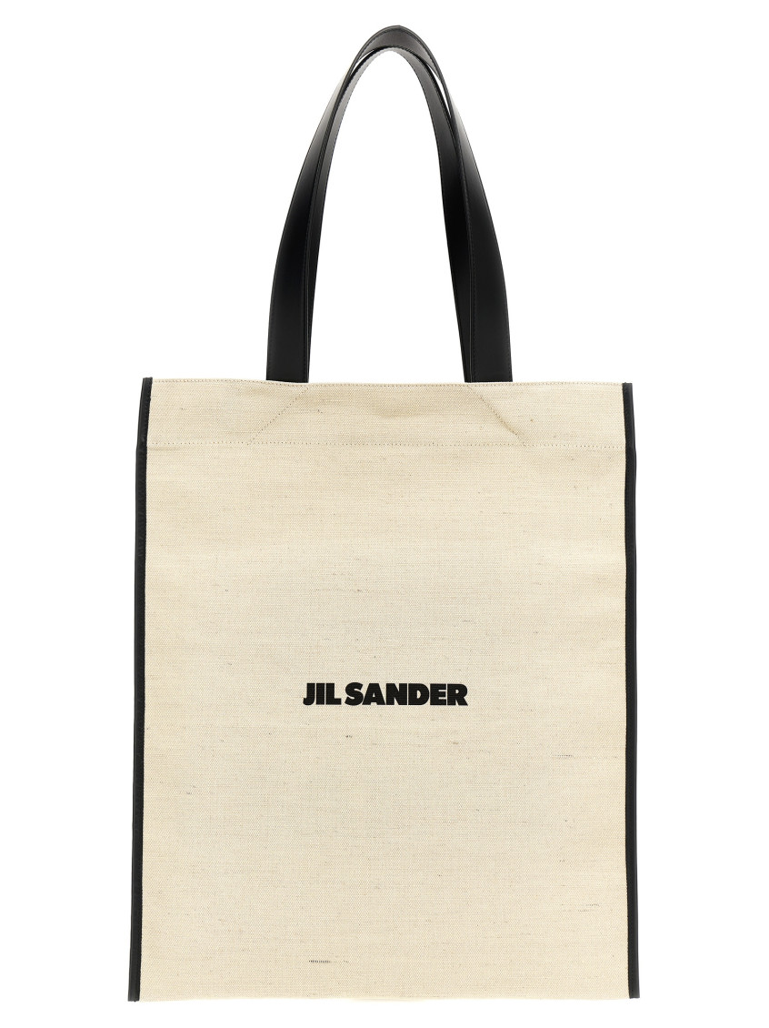 Jil Sander White Medium Flat Tote Bag In White