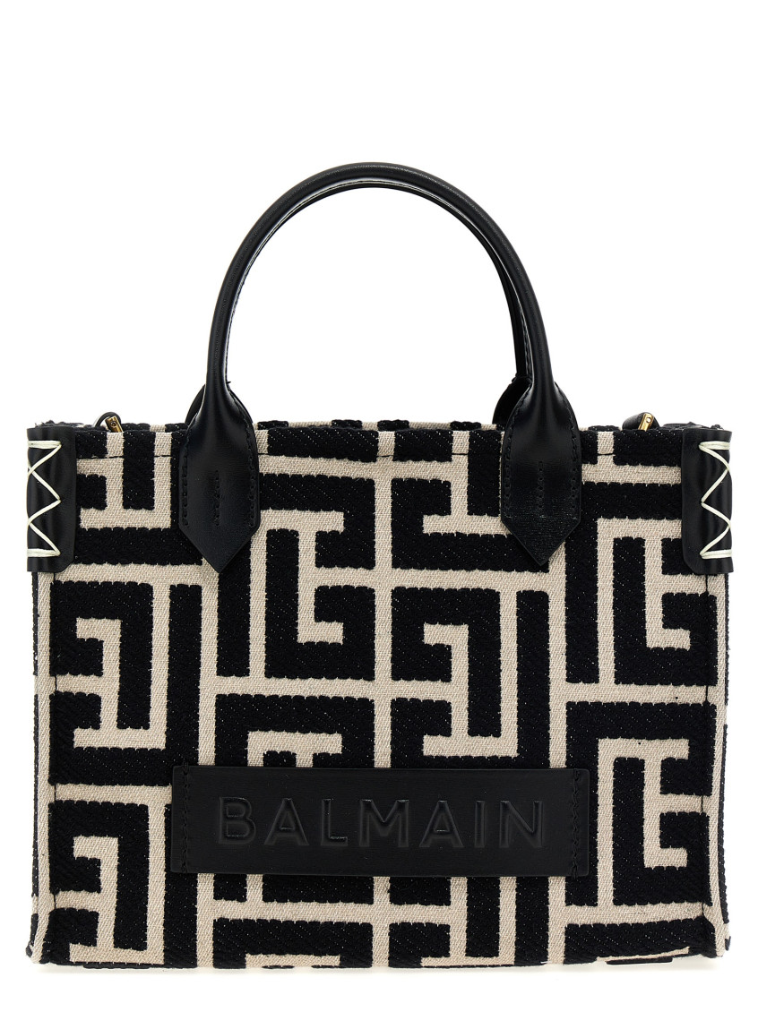 Balmain Black B-army Small Tote Bag In Black