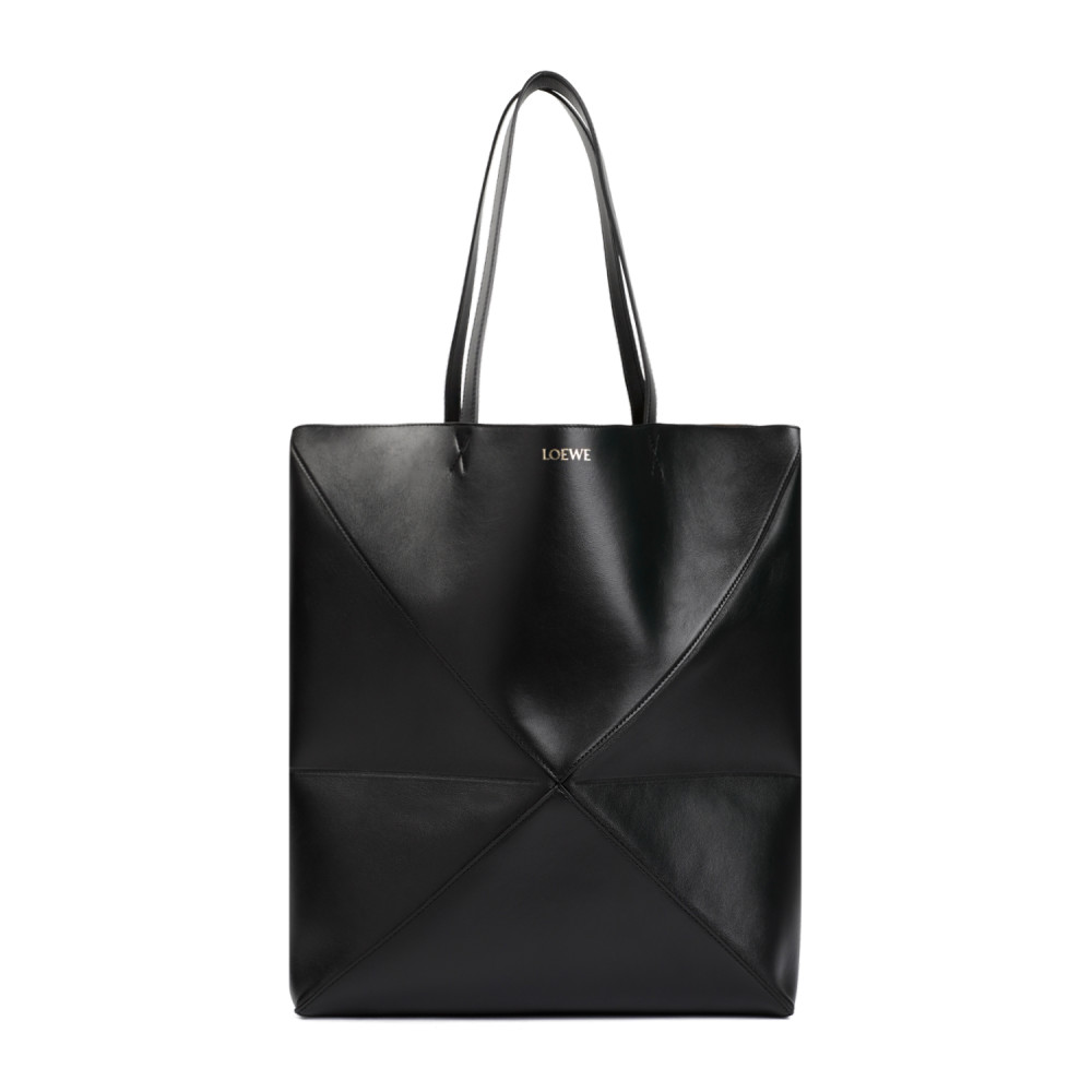 Loewe Large Puzzle Fold Tote Bag In Black