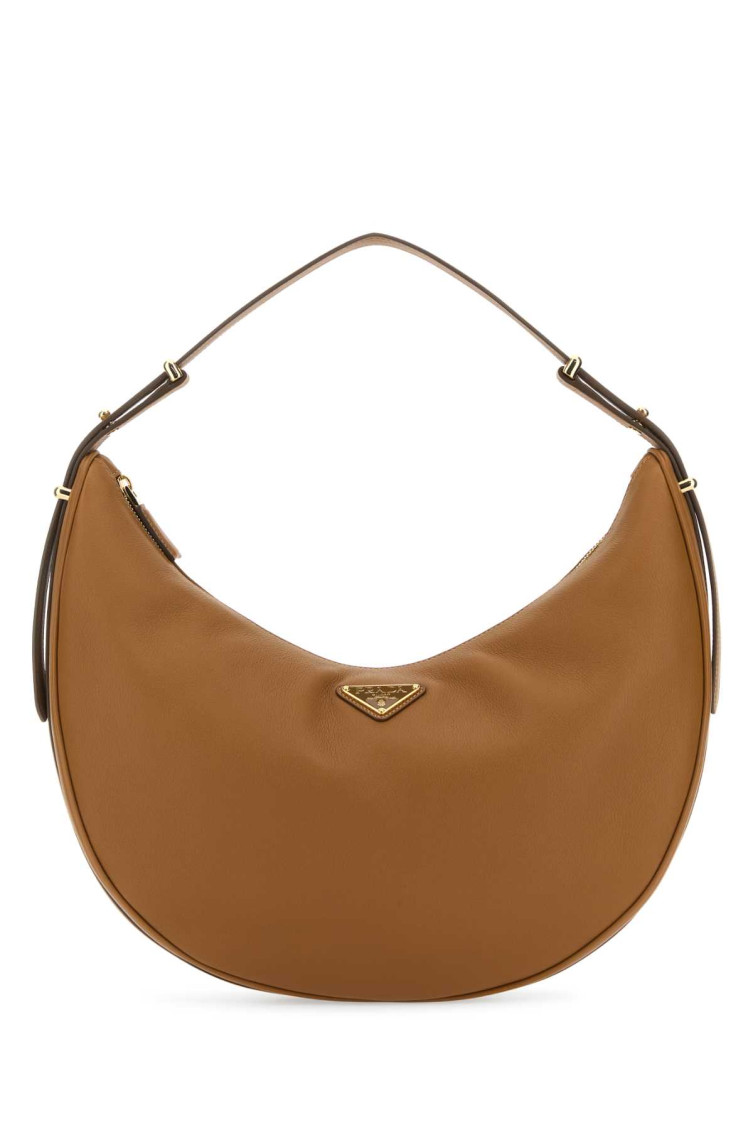 Prada Brown Arqu Hobo Bag In Brown