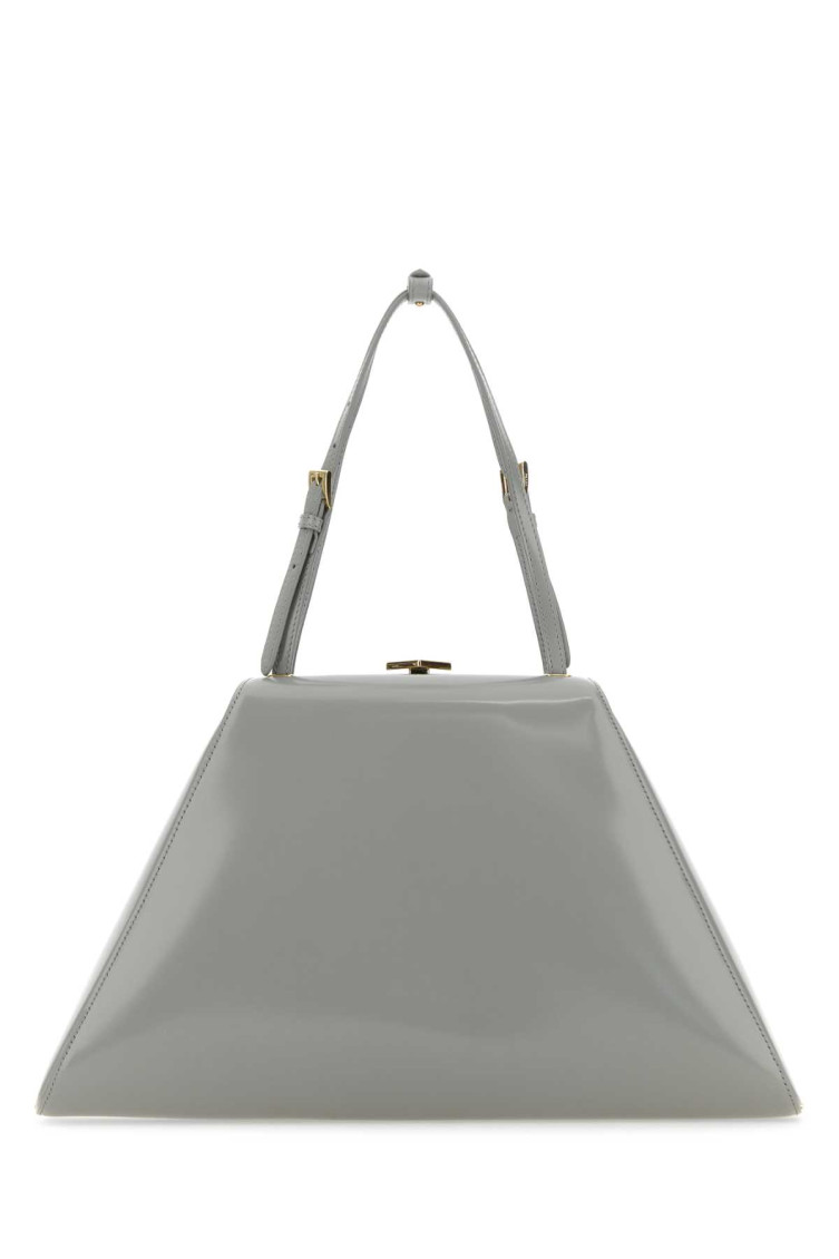Prada Adjustable Leather Shoulder Bag With Tonal Handles In Grey