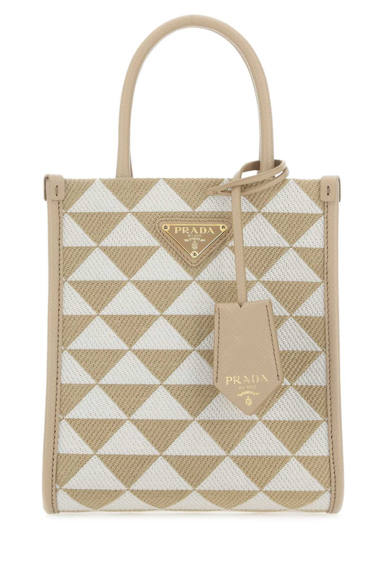 Shop Prada Beige Symbole Mini Crossbody Bag