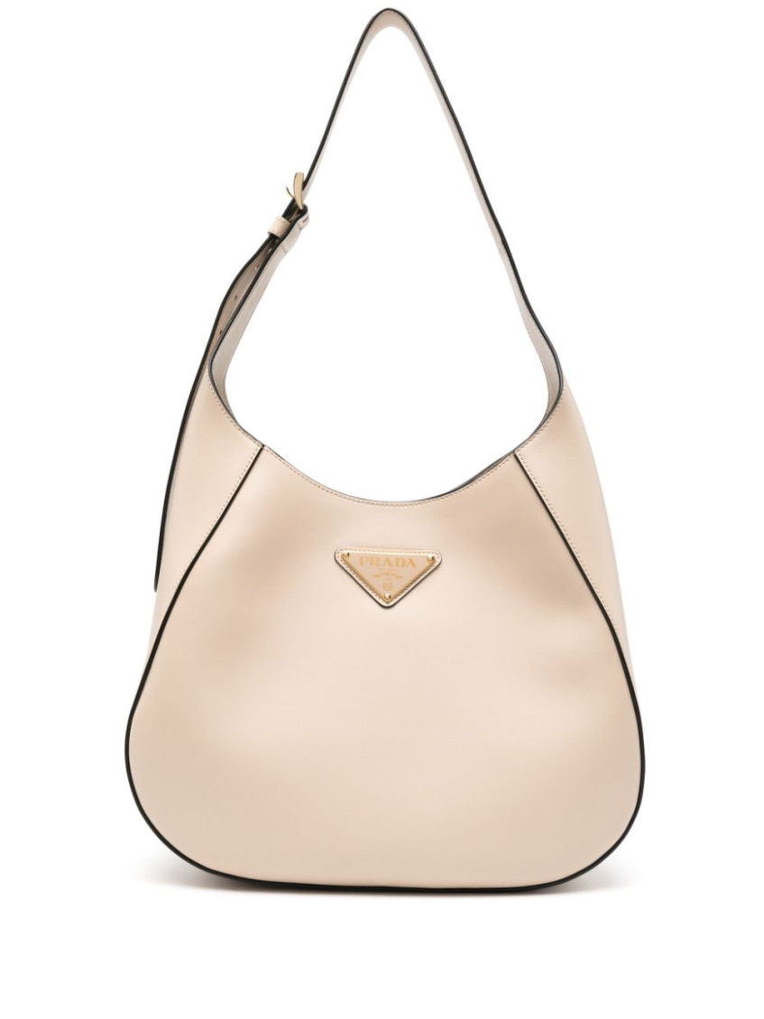 Prada Women's Travertine-coloured Leather Shoulder Bag In Beige