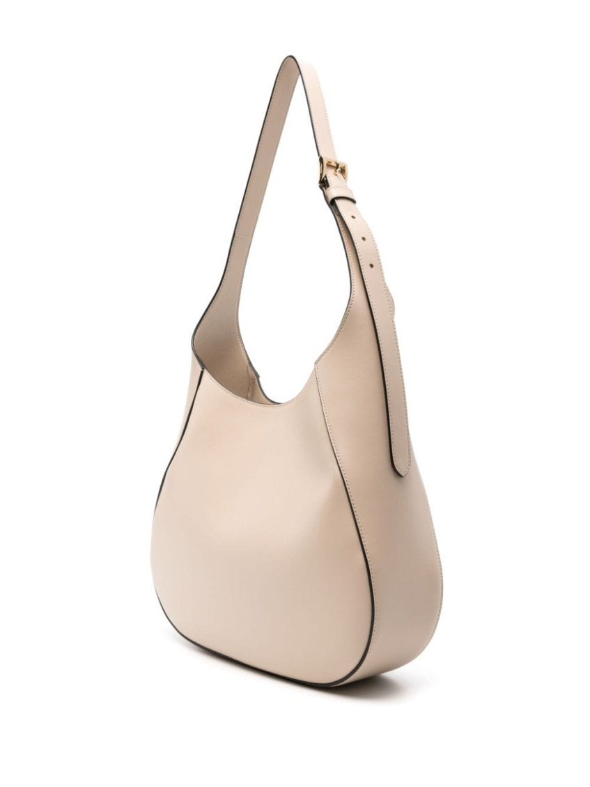 Prada Beige Triangle-logo Leather Shoulder Bag for Women Online