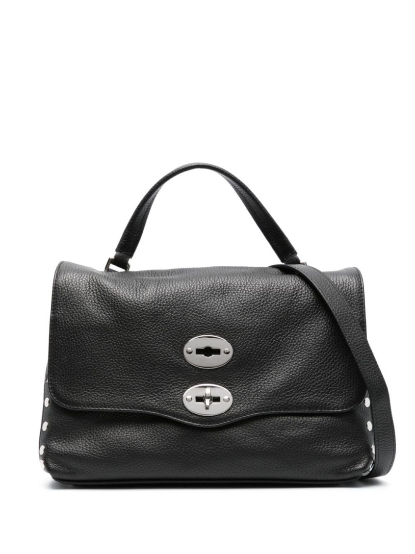 Zanellato Medium Postina Leather Shoulder Bag In Black