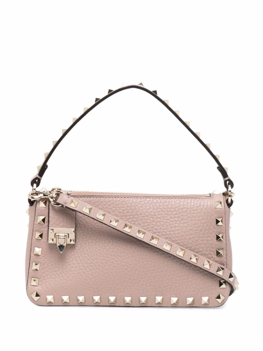Valentino Pink Rockstud Small Shoulder Bag In Pink