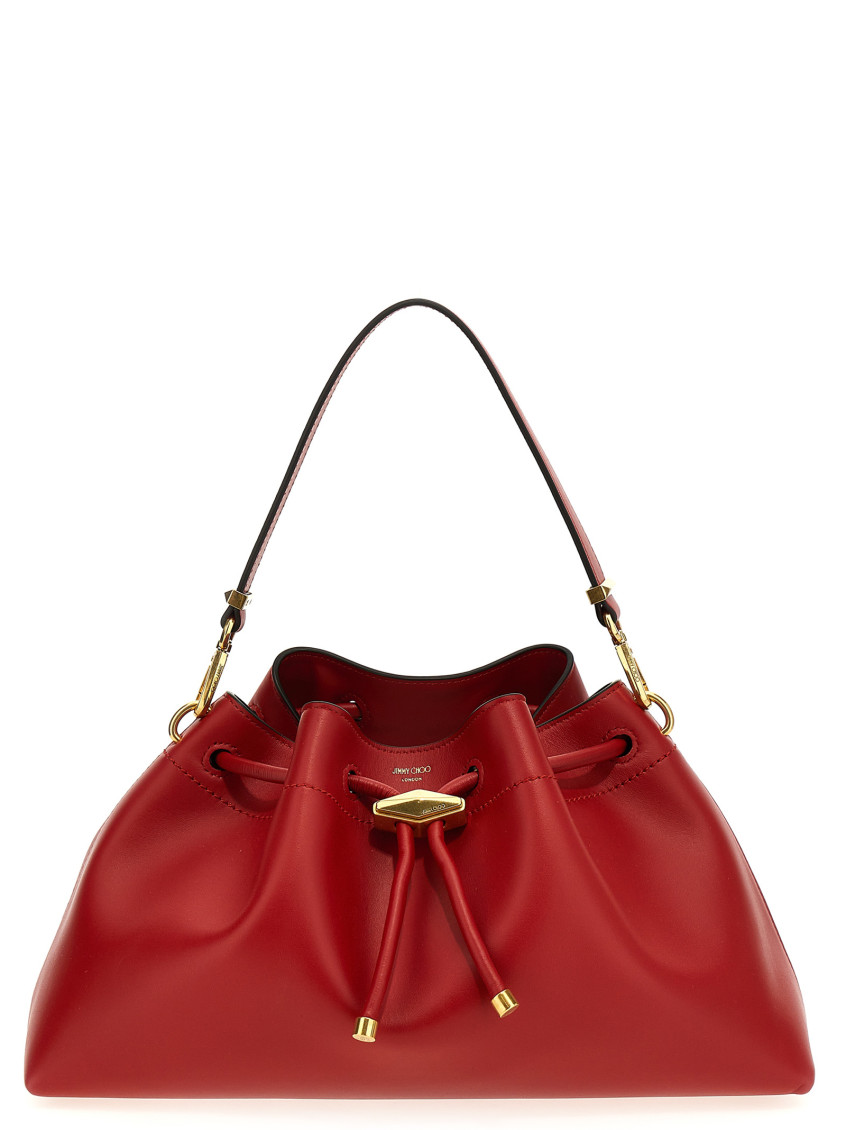 Jimmy Choo Bucket Bag In Red Color Leather In Red