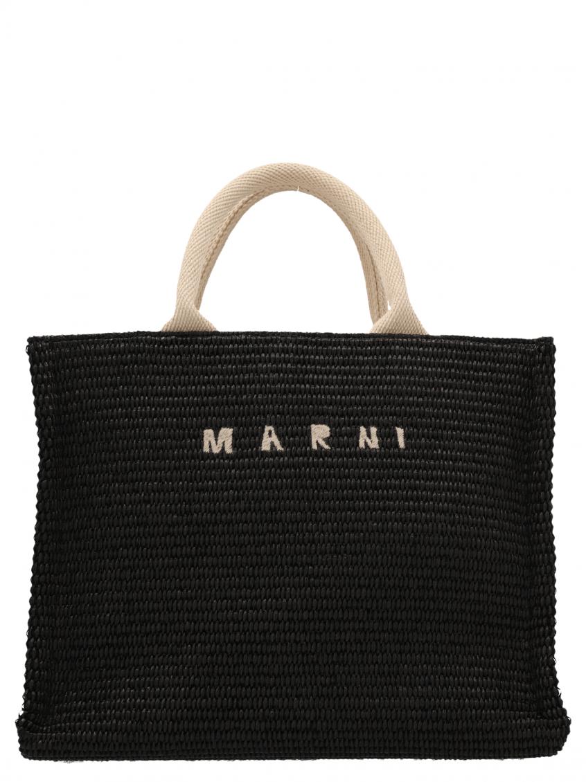 Marni Black Mini Tote Shopping Bag In Black