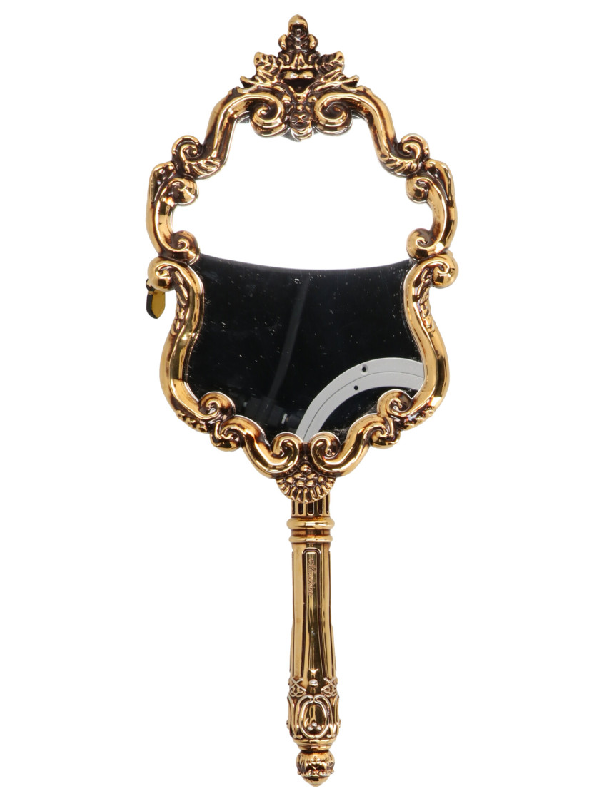 Moschino Gold Mirror Clutch In Golden