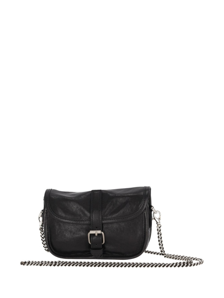 Ann Demeulemeester Small Lamb Leather Satchel Bag In Black