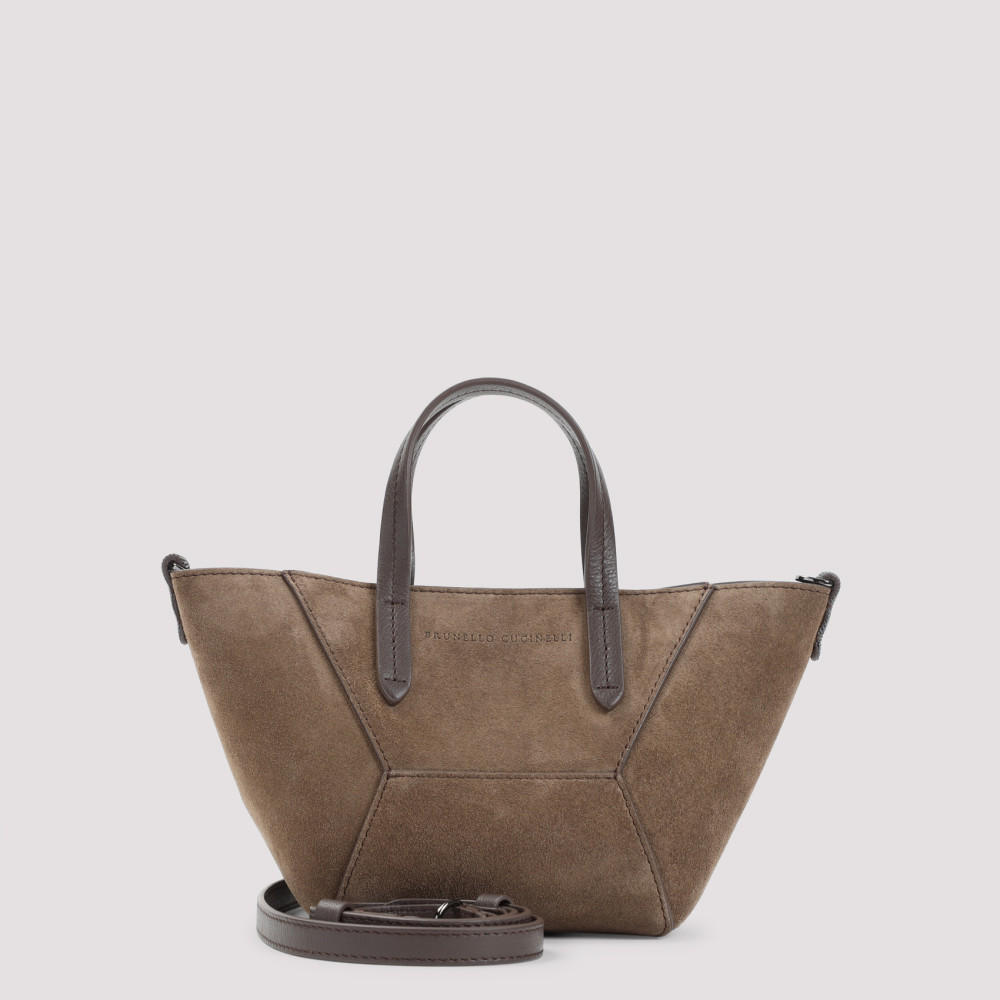 Brunello Cucinelli Brown Bc Duo Mini Tote In Brown