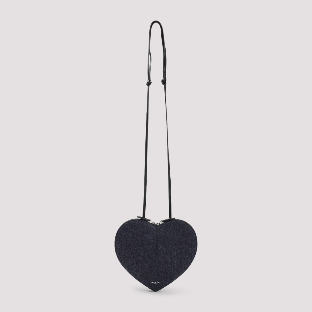 ALAÏA DENIM LE COEUR CROSSBODY BAG