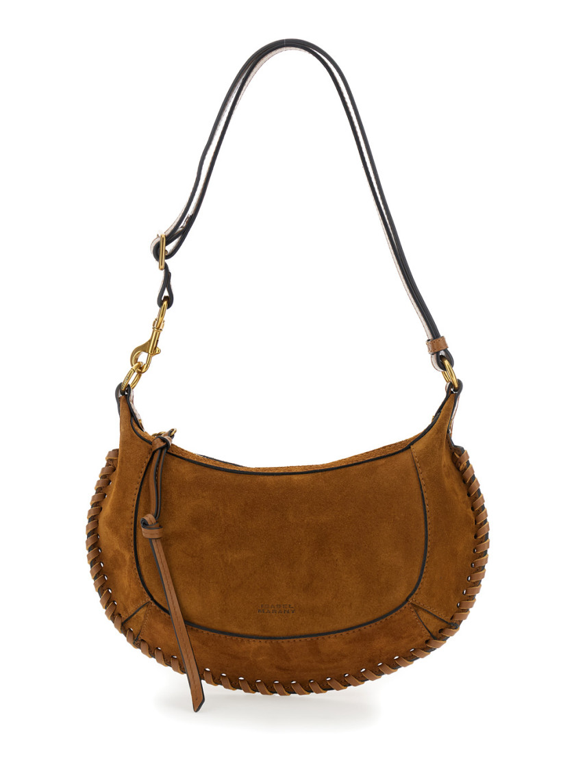 Isabel Marant 'oskan Moon' Brown Crossbody Bag With Front Logo Print In Brown