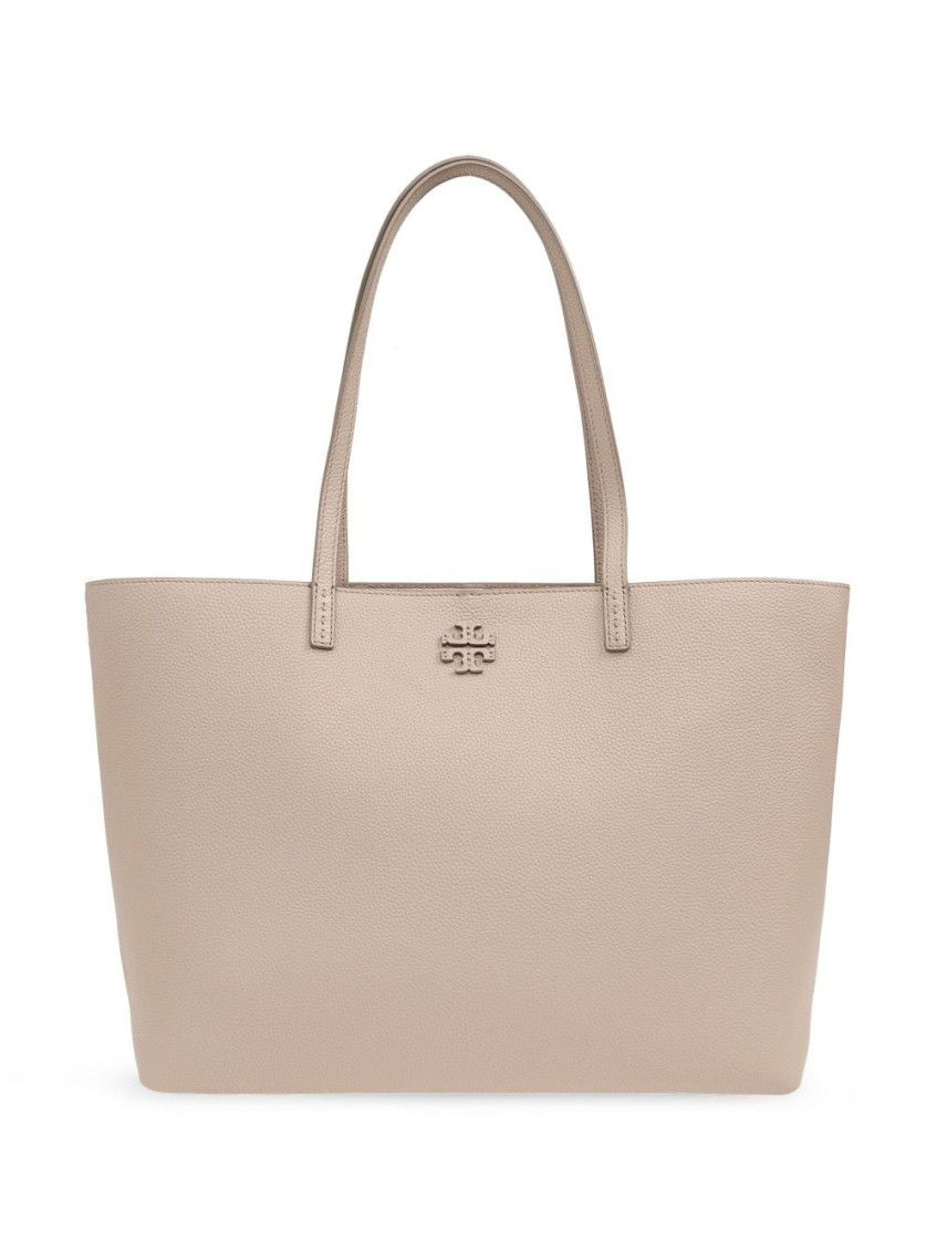 Tory Burch Beige Mcgraw Leather Tote Bag In Beige