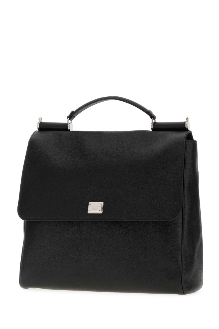 Dolce & Gabbana Black Sicily Briefcase Bag for Men Online USA at