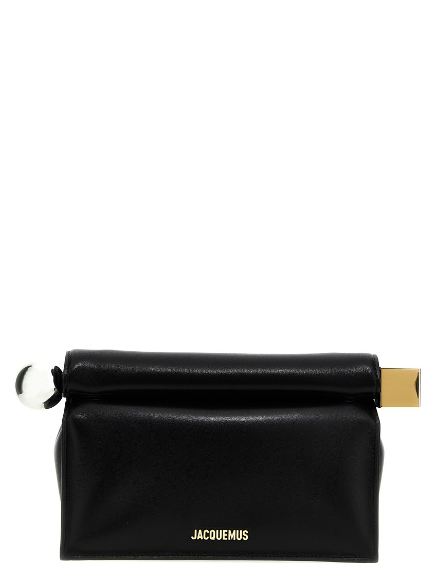 Jacquemus Black Rond Carre Clutch In Black
