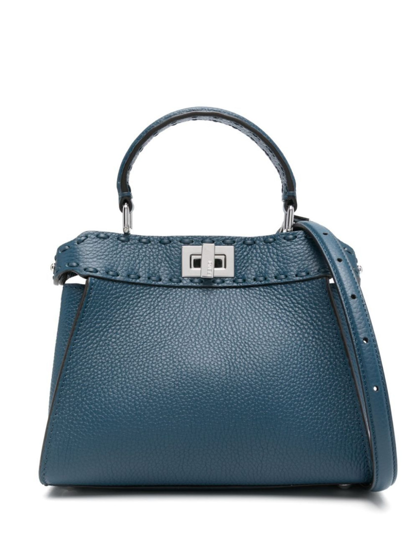 FENDI BLUE PEEKABOO SMALL SATCHEL BAG