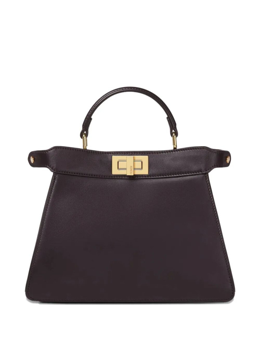 Fendi Small Peekaboo Iseeu Leather With Cavallino Lining Bags In Brown