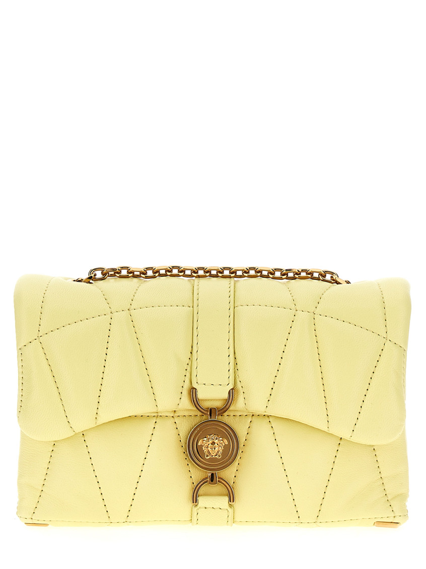 Versace Yellow Kleio Quilted Mini Shoulder Bag In Yellow